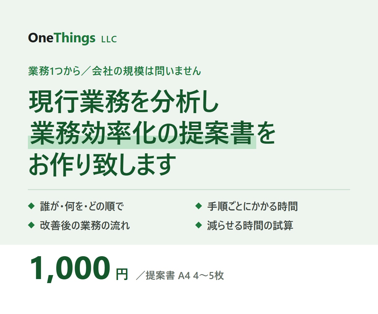 現行業務を分析し、業務効率化の提案書を作ります